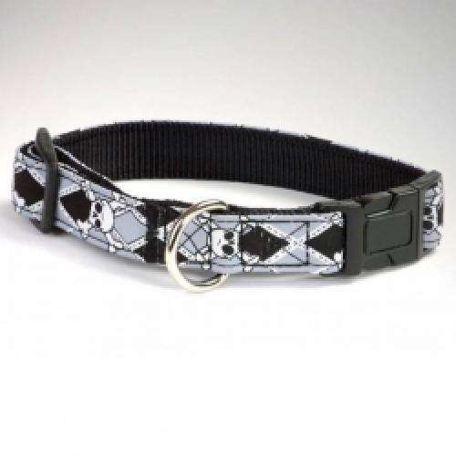 Hunter Halsband Krazy Skull – Verstellbares Nylon-Halsband mit Totenkopfmotiv